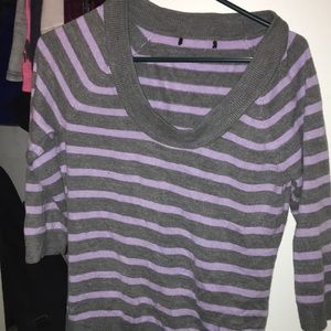 Purple and Frey striped long sleeve shirt